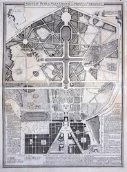 Nieuw Plan van de Stad, Kasteel en Tuinen van Versailles, 1714, uit Les Plans, Profils et Elevations des Villes et Chateau de Versailles, gepubliceerd ca. 1715