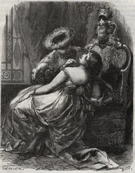 Koning Hendrik VIII van Engeland (1491-1547) met zijn vrouw, Catherine Parr (1512-1548). Gravure uit 1871 in 