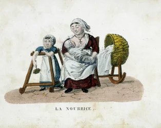 Verpleegster - gravure, begin 19e eeuw