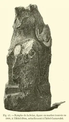 Nimf van de Seine, marmeren beeld gevonden in 1866, bij het Hôtel-Dieu, momenteel in het Hôtel Carnavalet