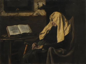 Oude vrouw slaapt