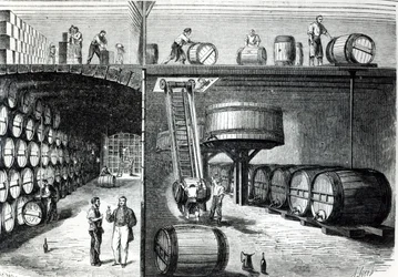 P. Morel et F. Souzac Kelders en Werkplaatsen in Bordeaux uit Le Monde Illustre, 1864