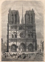 Parijs: Notre Dame. Plan na Eugene Viollet le Duc