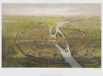 Parijs onder Frans I, algemeen vogelperspectief naar oude plannen en tekeningen