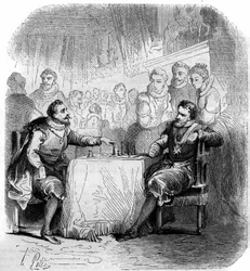 Partij schaak tussen Hendrik IV van Frankrijk en de hertog van Vendôme.