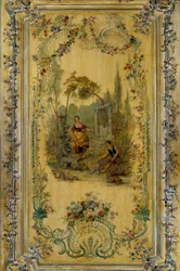 Pastorale scène, paneel van het appartement van de Dauphine Marie Josephe van Saksen (1731-1767)