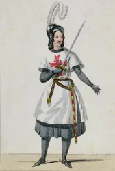 Pauline Garcia-Viardot in de rol van Tancredi in de opera van Gioacchino Rossini in het Theatre Italien, Parijs