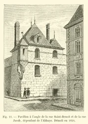 Paviljoen op de hoek van rue Saint-Benoit en rue Jacob, behorend tot de Abdij, Gesloopt in 1850