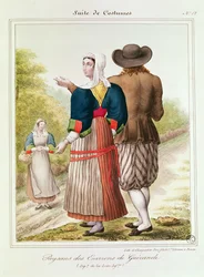 Boeren uit Guerande, uit Les Costumes Bretons de Charpentier