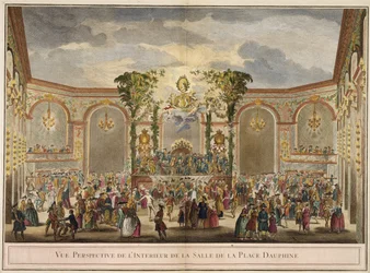 Perspectief Zicht op het Interieur van de Kamer van de Place Dauphine