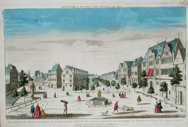 Perspectiefzicht op de Rossmarkt, Frankfurt