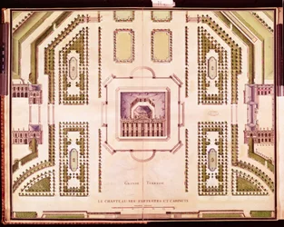 Plan van de Grand Terrasse van het Château de Marly, 1714