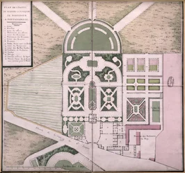 Plan van het hotel van Madame de Pompadour in Fontainebleau
