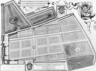 Plan van de Koninklijke Tuin van Medicinale Planten in Parijs, 1641