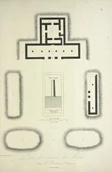 Plan van de ruïnes van Mitla in de provincie Oaxaca, illustratie uit 