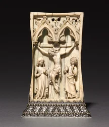 Plaquette: De kruisiging, Frans of Engels, ca. 1345-1365