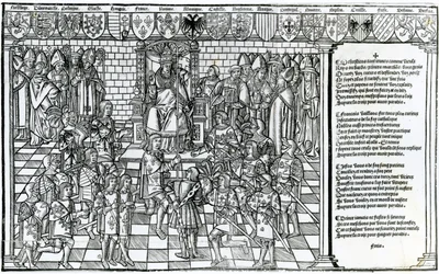 Paus Urbanus II voorzit de Raad van Clermont in 1095