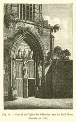 Portaal van de kerk van de Celestijnen, rue du Petit-Musc, gesloopt in 1849