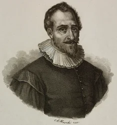 Portret van Adam de Craponne (1526-1576), Franse ingenieur, gravure door Marchi