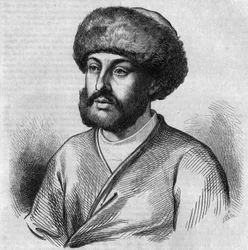 Portret van Alexandre Maurocordato (Mavrocordatos) (1636-1709), Griekse politicus, Drogman (tolk) voor de Ottomaanse regering. Gravure door Chevignard in 