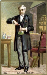 Portret van Apollinaire Bouchardat (1809-1866), Franse apotheker. Chromolithografie van het einde van de 19e eeuw