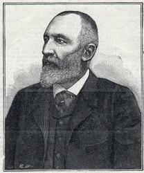 Portret van Auguste Scherer-Kestner, chemicus, industrieel en Elzasser politicus. Gravure uit 1897. Privécollectie