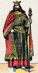 Portret van Childebert II (ca. 570 - 596), Koning van Austrasië.