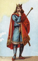 Portret van Childeric II, koning van de Franken van 670 tot 673.