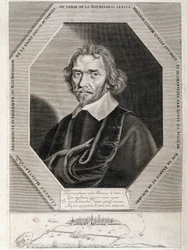 Portret van Clément Métezeau, architect en ingenieur van de koning, uitvinder van de dam door het kanaal van La Rochelle, jaren 1627-28