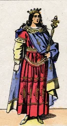 Portret van Clovis III, koning van de Franken.