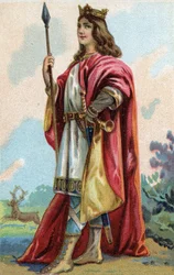 Portret van Clovis III, koning van de Franken van 691 tot 695.