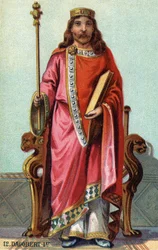 Portret van Dagobert, koning van de Franken van 628 tot 638