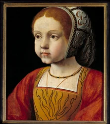 Portret van Eleonore van Habsburg als kind, koningin van Portugal en daarna van Frankrijk