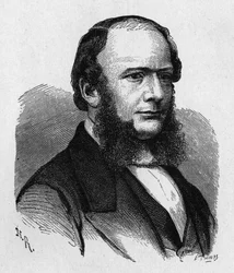 Portret van Ernest Werner von Siemens (1816 - 1892), Duitse ingenieur en industrieel, oprichter van het bedrijf dat de eerste grote Europese telegraaflijn creëerde... - in 