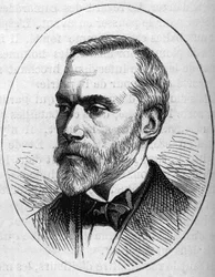 Portret van Eugene Guillaume (1822-1905), Franse beeldhouwer. Gravure in 
