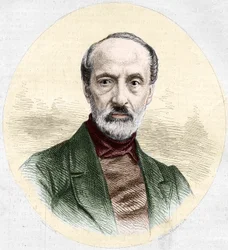 Portret van Giuseppe Mazzini (1805-1872), Italiaans politicus en nationalist. Gravure in 