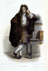 Portret van Jean de La Bruyere, Franse schrijver en moralist (1645-1696) in Ed. Mennechet, "Le Plutarque francais"