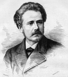 Portret van Jules Massenet (1842-1912), Franse componist. Gravure in Le Monde Illustré nr. 1047 van 5 mei 1877.