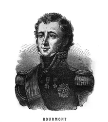 Portret van Louis Auguste Victor de Ghaisne de Bourmont (1773-1846), maarschalk van Frankrijk. Gravure in 