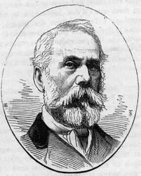 Portret van Louis Francois, Franse graveur. Gravure in 
