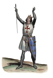 Portret van Lodewijk IX van Frankrijk (Saint Louis) (1214-1270), Koning van Frankrijk. illustratie uit Le Plutarque Français door Edmond Mennechet
