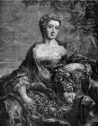 Portret van Madame de Chateauroux, Marie-Anne de Mailly-Nesle (1717-1744), favoriet van koning Lodewijk XV.