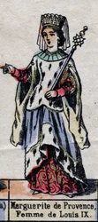 Portret van Marguerite de Provence (1221-1295), vrouw van Lodewijk IX van Frankrijk. (Capetiaanse dynastie). Illustratie eind 19e eeuw.