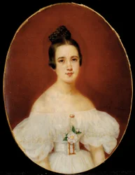 Portret van Marie-Célestine De Gas, moeder van Edgar Degas, c.1832-34