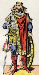 Portret van Pharamond, koning van de Salische Franken (regeerperiode tussen 420-428)