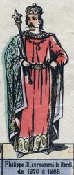 Portret van Filips III van Frankrijk, bekend als Filips de Stoute (1245-1285). Illustratie eind 19e eeuw.
