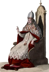 Portret van Paus Sylvester II (of Silvester II) (ca. 938-1003)