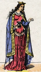 Portret van SAINT BATHILDE, koningin van Frankrijk en vrouw van Clovis II.