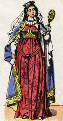 Portret van Ultrogothe, koningin van Frankrijk en vrouw van Childebert I.