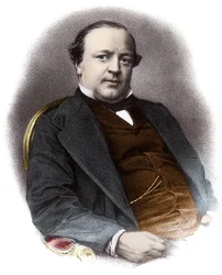 Portret van de Franse advocaat Charles Alexandre Lachaud - gravure uit de 19e eeuw